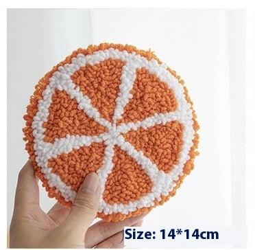 Needle punch embroidery fruits