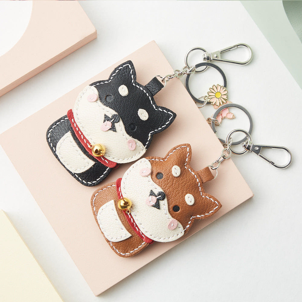 Leather Shiba Inu keychain ornaments