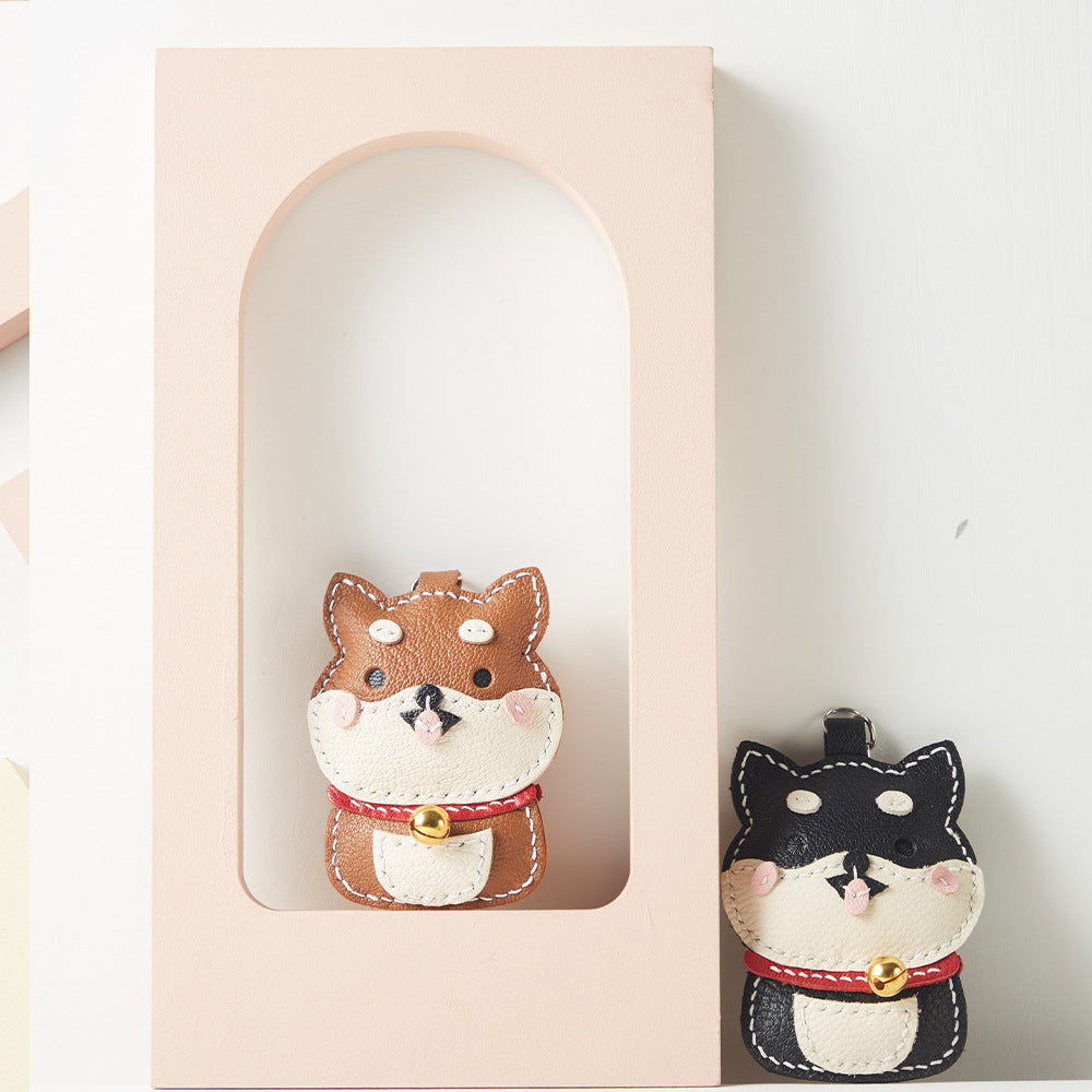 Leather Shiba Inu keychain ornaments