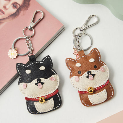 Leather Shiba Inu keychain ornaments