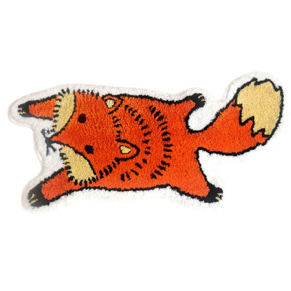 Latch hook fox rug