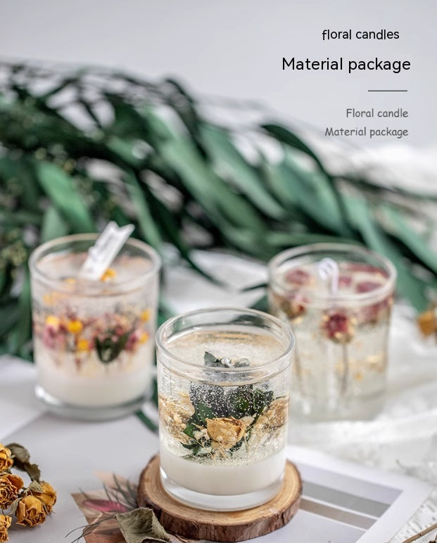 Flower crystal wax candle-making kit